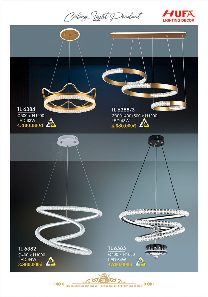 ĐÈN TRANG TRÍ HUFA 2025 TR 284 TL 6386, TL 6382, TL 6388/3, TL 6384