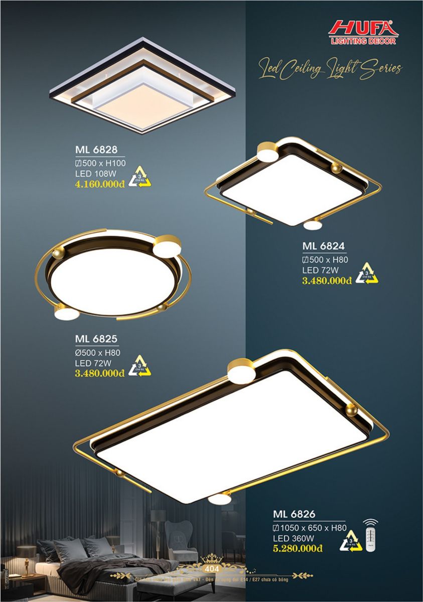 CATALOGUE TRANG TRÍ HUFA 2025 TR 404 ML 6826, ML 6825, ML 6824, ML 6828