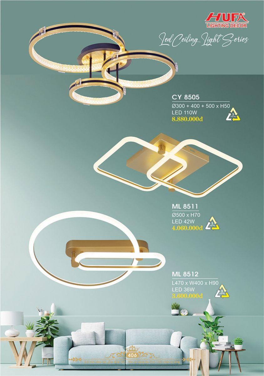 CATALOGUE TRANG TRÍ HUFA 2025 TR 406 ML 8512, ML 8511, CY 8505