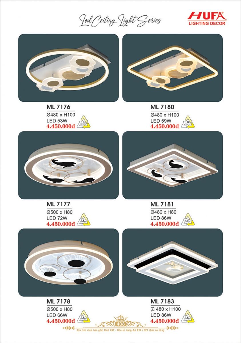 CATALOGUE TRANG TRÍ HUFA 2025 TR 407 ML B106, ML B103, ML B105, ML B102, ML B104, ML B101