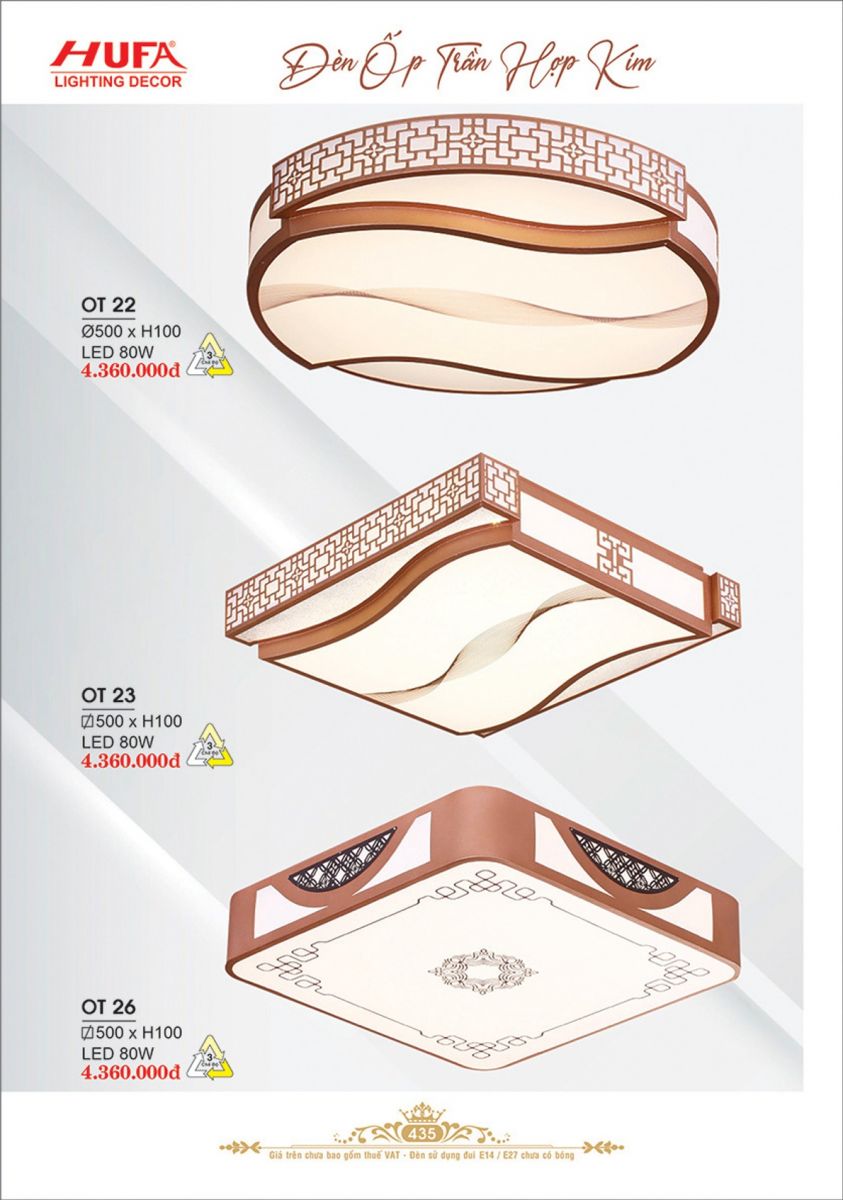 CATALOGUE TRANG TRÍ HUFA 2025 TR 435 OT 26, OT 23, OT 22