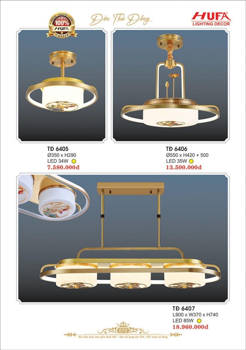 ĐÈN TRANG TRÍ HUFA 2025 TR 72 TD 6407,TD 6406, TD 6405